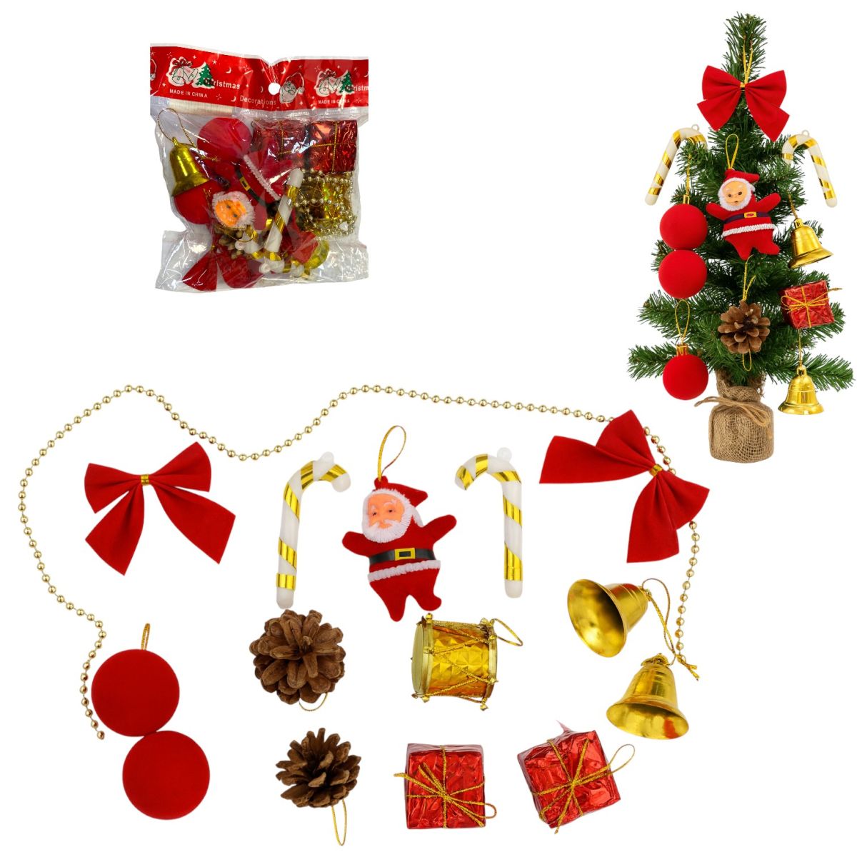 Ornamente 15/set de Crăciun, cu Ață Diferite Modele din Plastic pentru Brad Engros