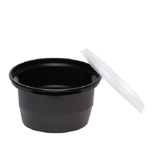 Set 100 Caserole negre PP, bol supa, capac transparent