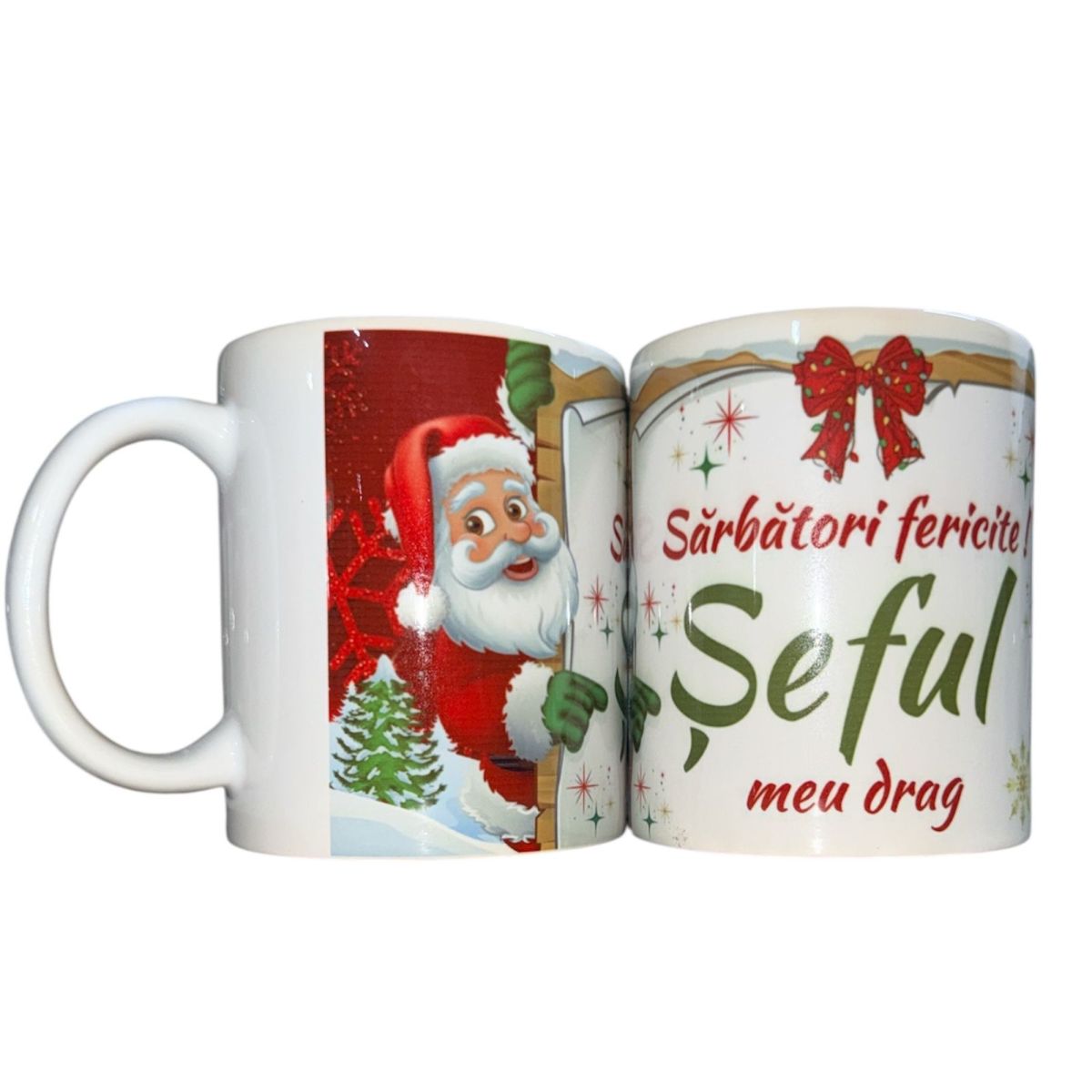 Set căni Crăciun ,en gros ,pentru Șeful 12/set 330ml