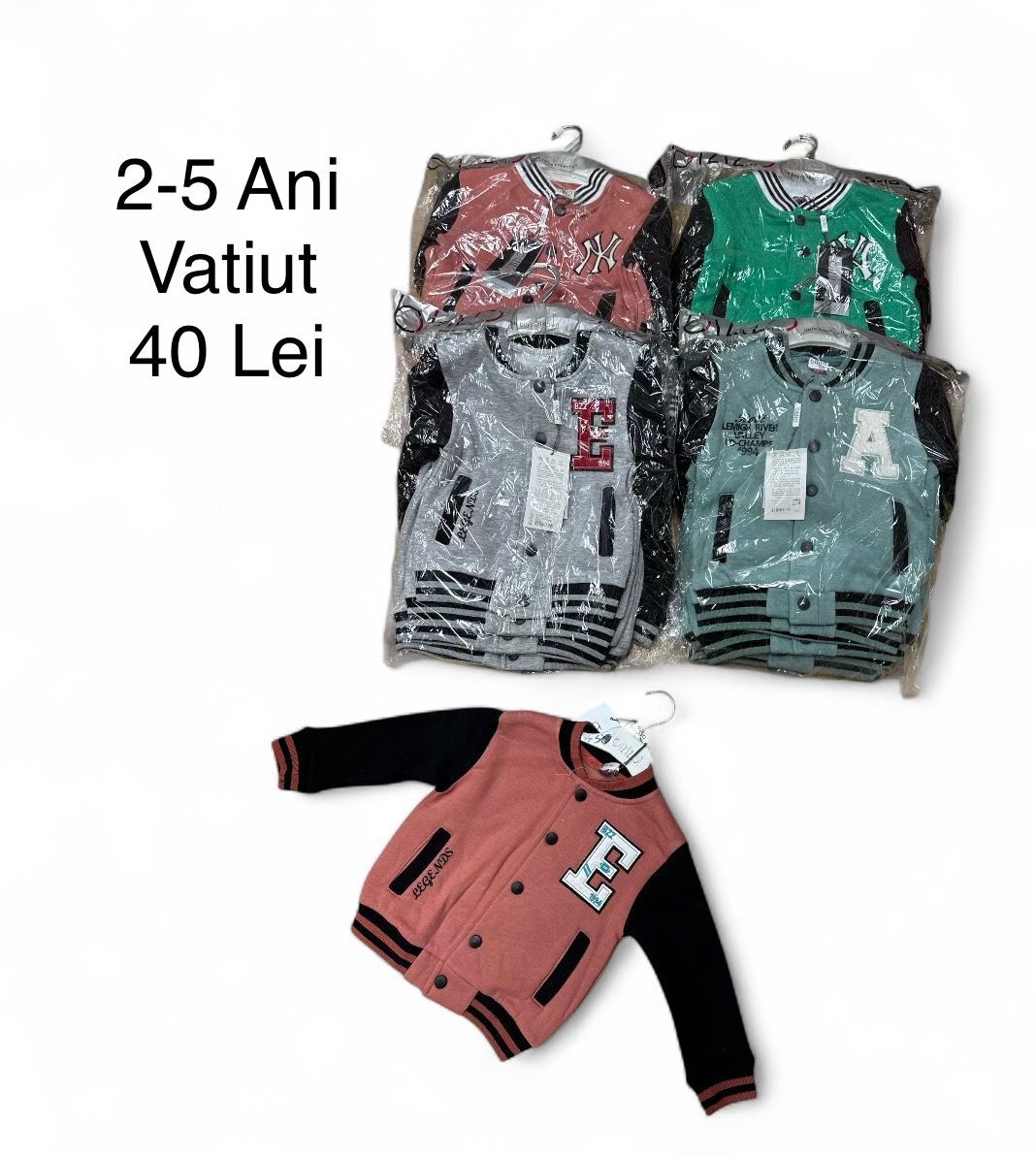 Hanorac vatuit Engros pentru copii, cu nasturi, model brodat