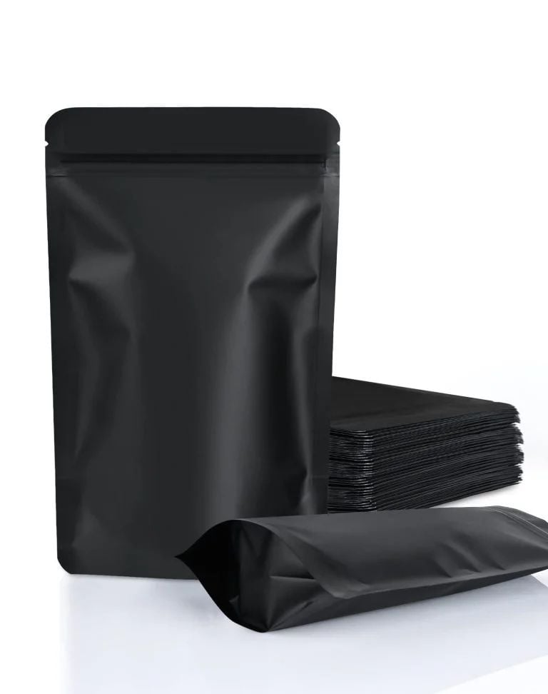 PUNGI LDPE+PET LAMINATE NEGRE ZIP LOCK 18x10 cm (150 buc/set)