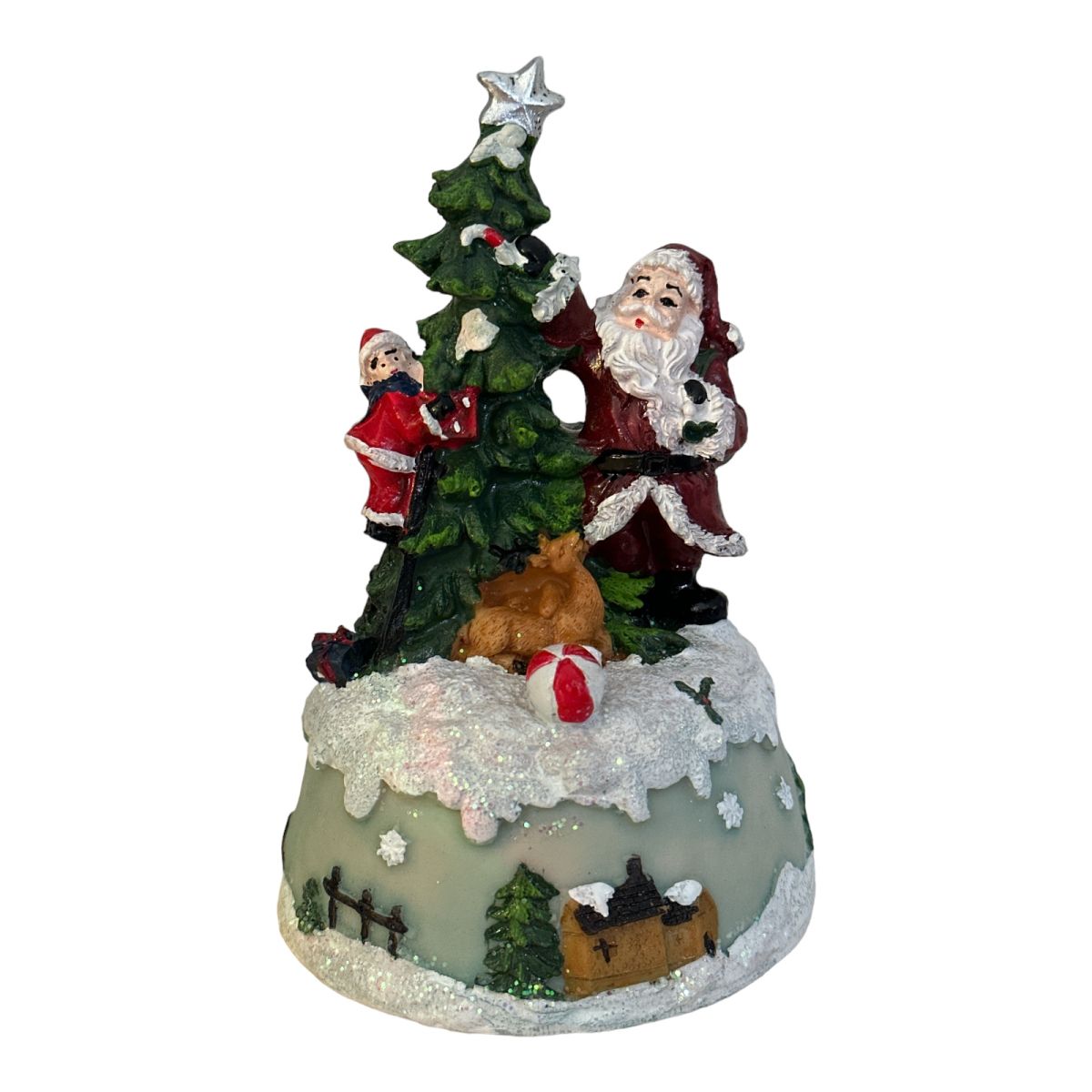 Figurină decorativă Moș Crăciun cu lumini,engros,14cm