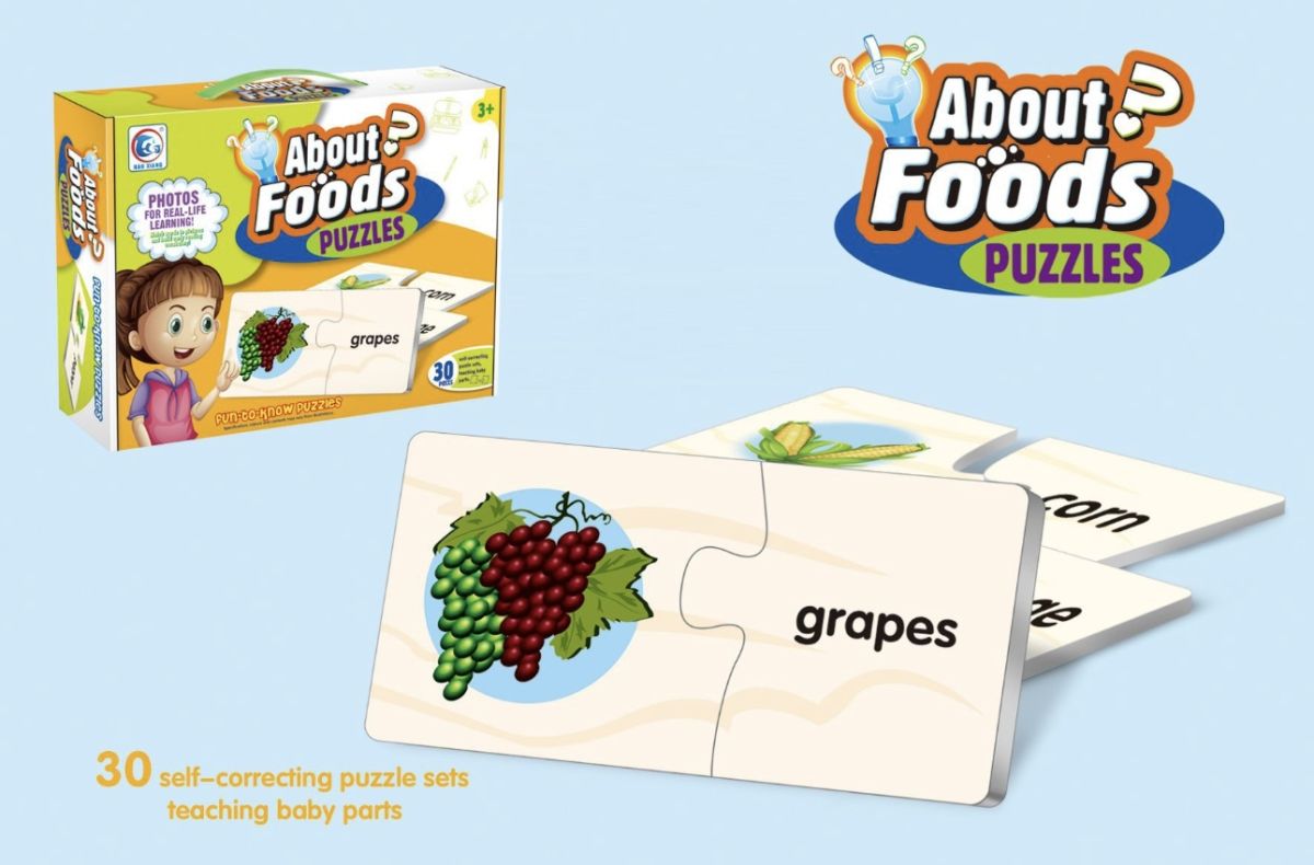 About Foods – Puzzle Educațional cu 30 Piese Engros – Învățare Alimente pentru Copii
