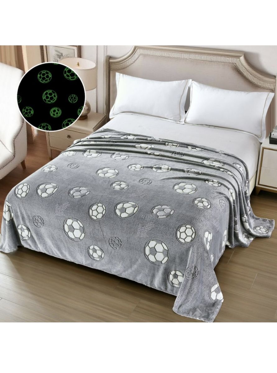 Patura Cocolino XXL Fosforescenta 200x230 cm cu Mingi de Fotbal – Super Pufoasa si Cool