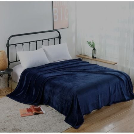 Patura Cocolino pentru Pat Dublu, UNI, 200 x 230 cm, Albastru Inchis