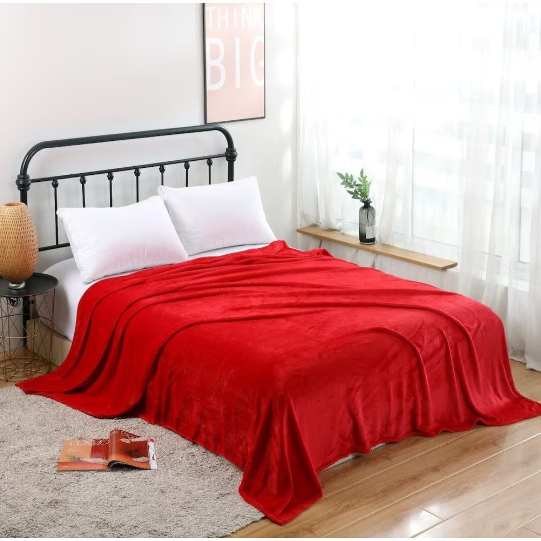 Patura Cocolino pentru Pat Dublu, UNI, 200 x 230 cm, ROSU INTENS