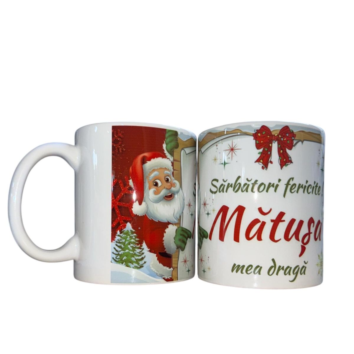 Set căni Crăciun ,en gros ,pentru Mătușa 12/set 330ml