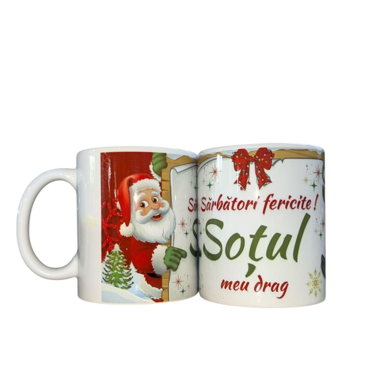 Set căni Crăciun ,en gros ,pentru Soțul 12/set 330ml