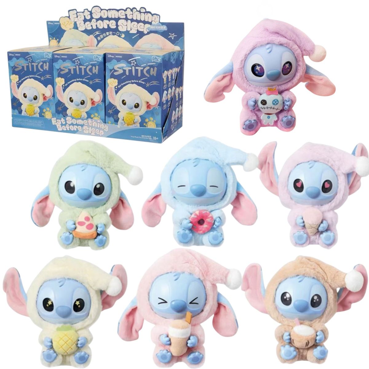 Jucarie de Plus 6/set, Stitch 15cm BlindBox Vinyl Face Engros
