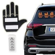 Semn LED Auto cu Telecomanda , design mana, 4 moduri de utilizare, efect vizual stralucitor, iluminare puternica, compatibilitate universala, angro engros