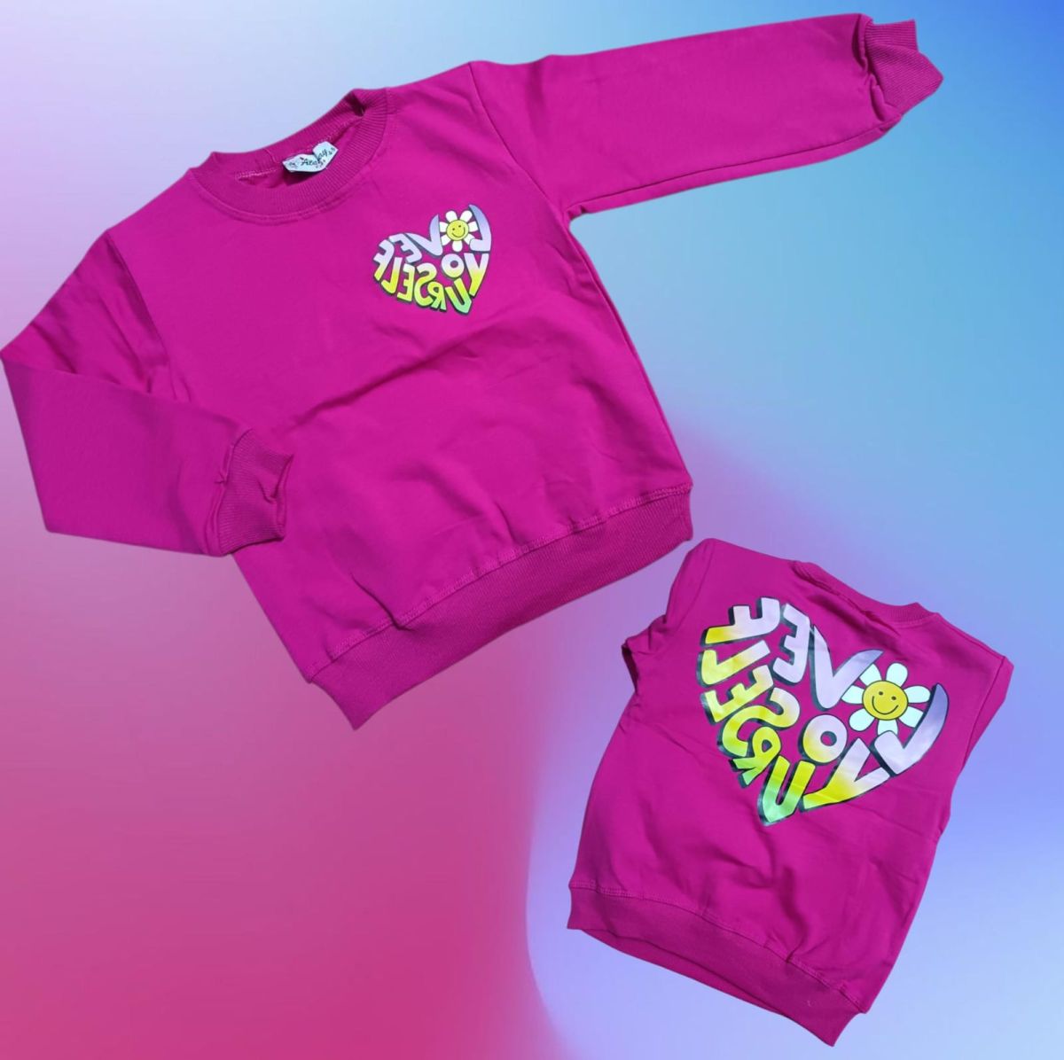 BLUZA fete 4-8 ani, bumbac vatuit, 4/set engros