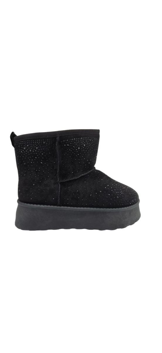 Cizme Fete tip UGG, imblanite, Materal tip Suede cu Aplicatii Stralucitoare, Talpa Inalta, Inchidere Fermoar, Engross, Marimi 30-35, 8buc/bax