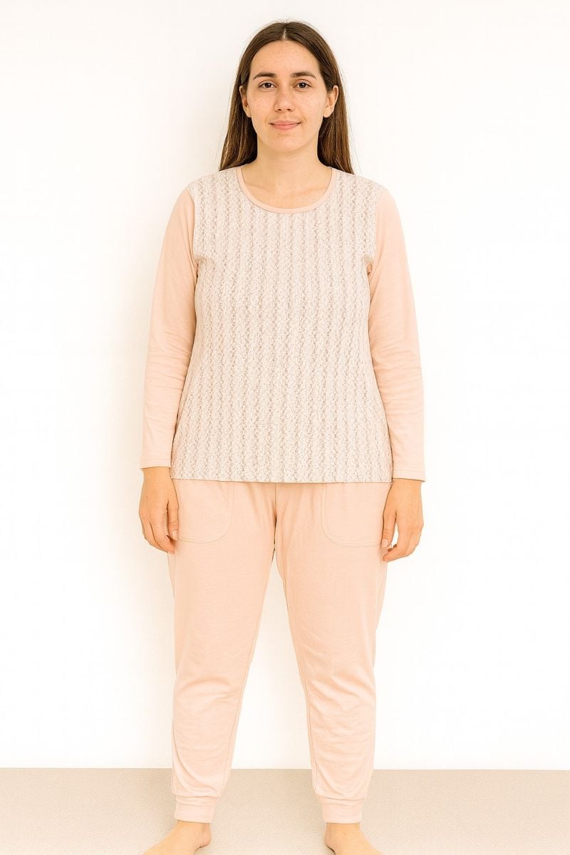 Pijamale Damă En-Gros cu Buzunare – Bumbac, Single Jersey, Fabricate în România