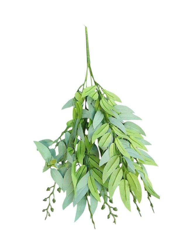 Flori artificiale Engros Ramura ruscus artificial – 50cm model cu frunze lungi și boboci fini