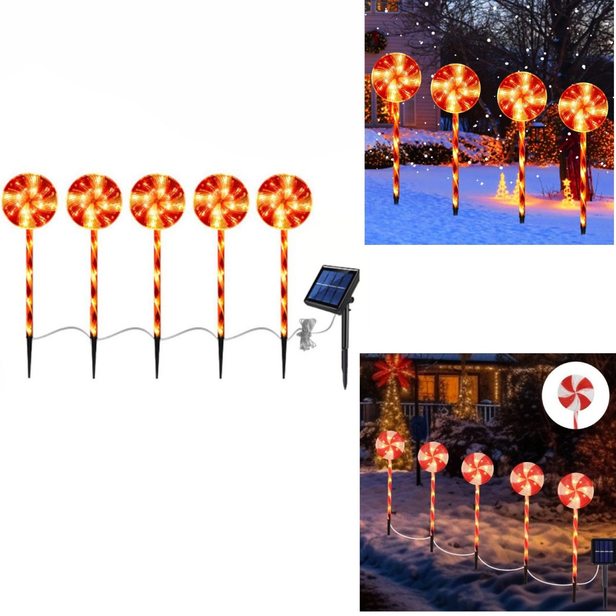 Lampa Solara LED 5/set Model Acadea 43cm, de Craciun Engros