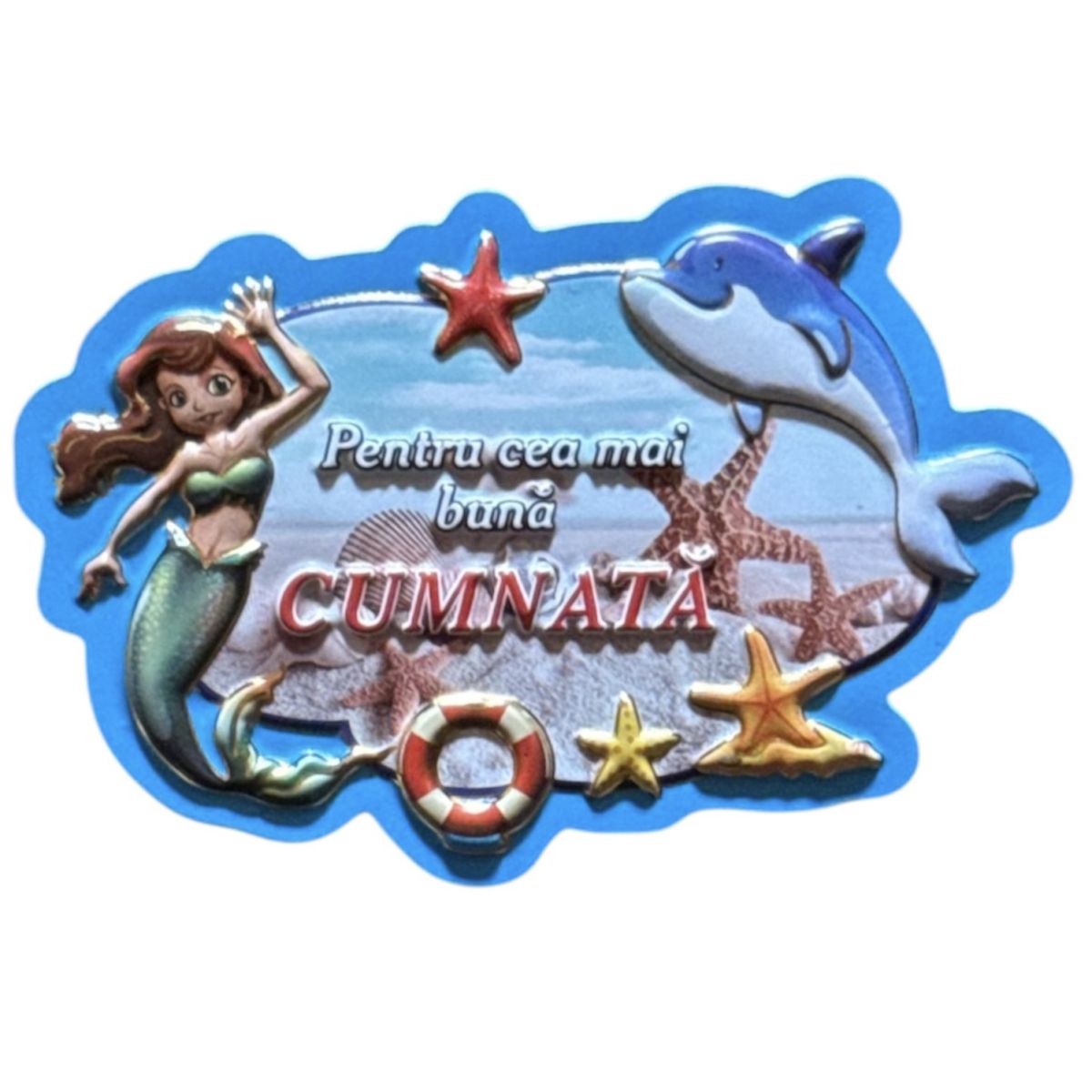 Magnet decorativ en gros cu mesaj 3D pentru CUMNATA 12/set