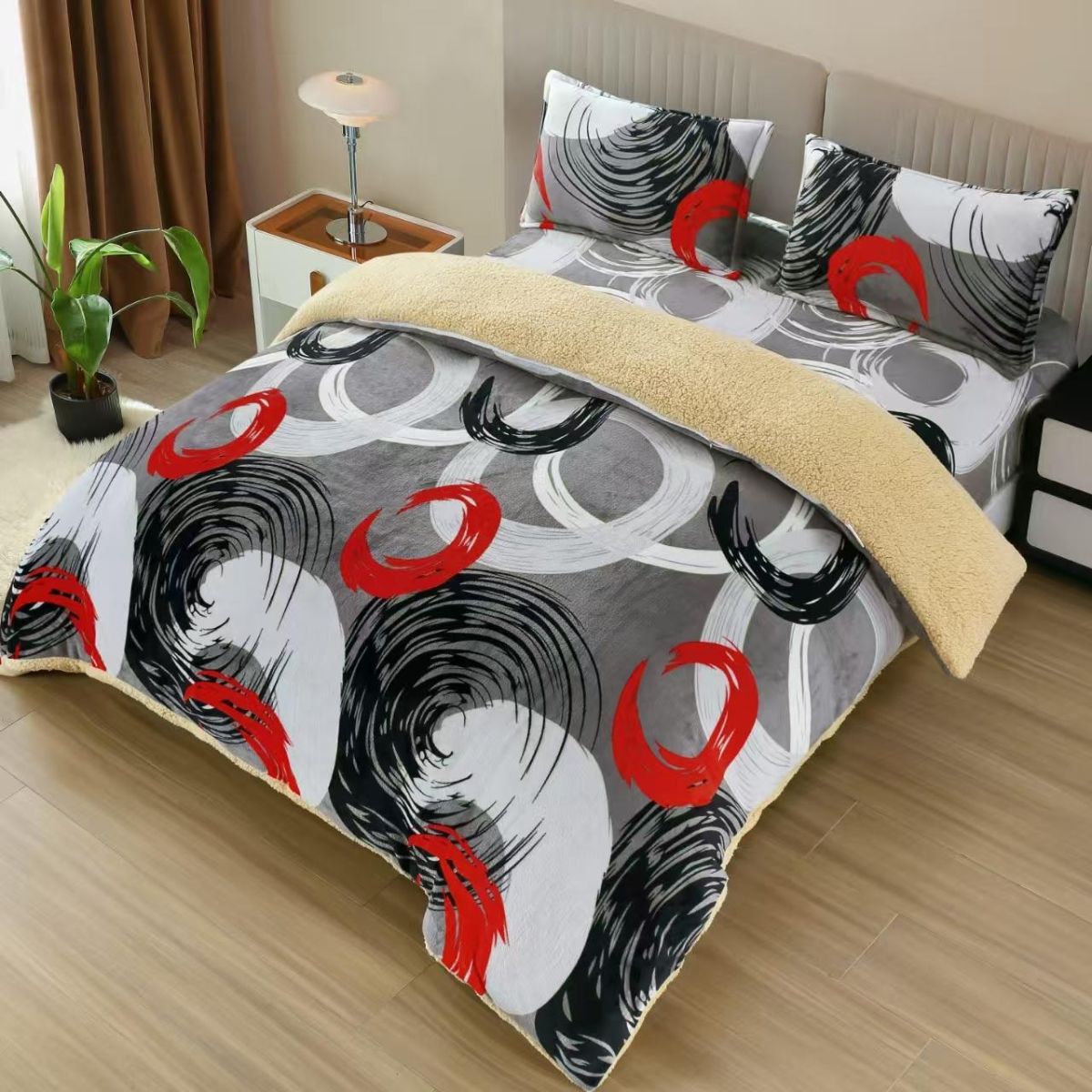 Lenjerii Cocolino En-Gros, Gri, cu Blanita si Elastic, 180x200cm, Material Premium, cu 2 Fete de Perna Incluse
