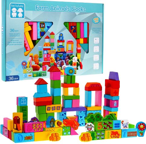 100 cuburi constructii lemn Beilaluna ferma Engros