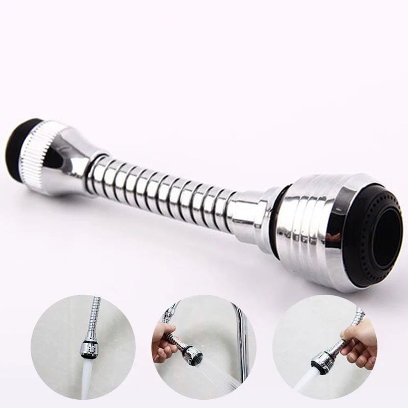 Adaptor flexibil universal ENGROSS, prelungitor pentru robinet chiuveta 2 functii, 360 grade, 15cm