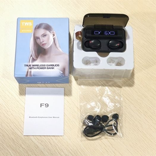Casti engross Bluetooth F9-5, Bluetooth 5.0, Reducere zgomot, Afisaj digital, Breathing Light, Negru