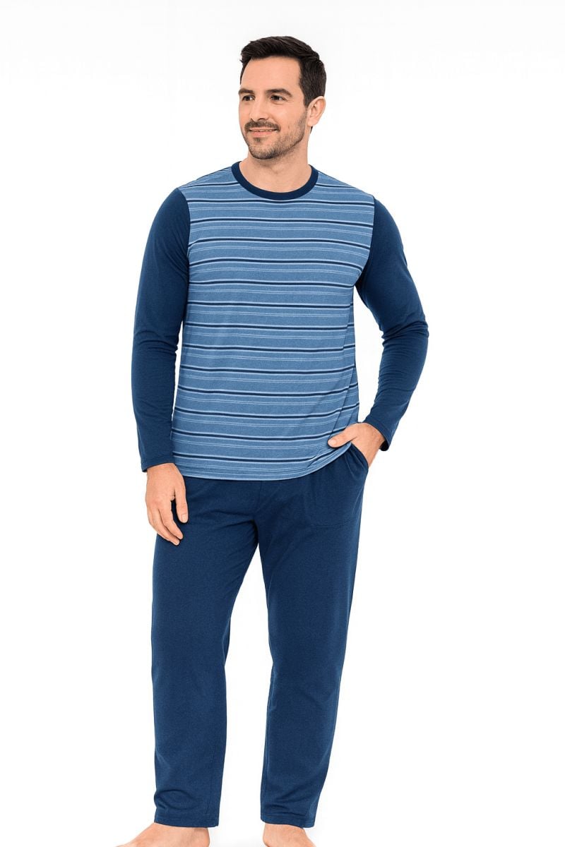 Pijamale Bărbați En-Gros cu Buzunare – Bumbac 100%, Single Jersey, Fabricate în România