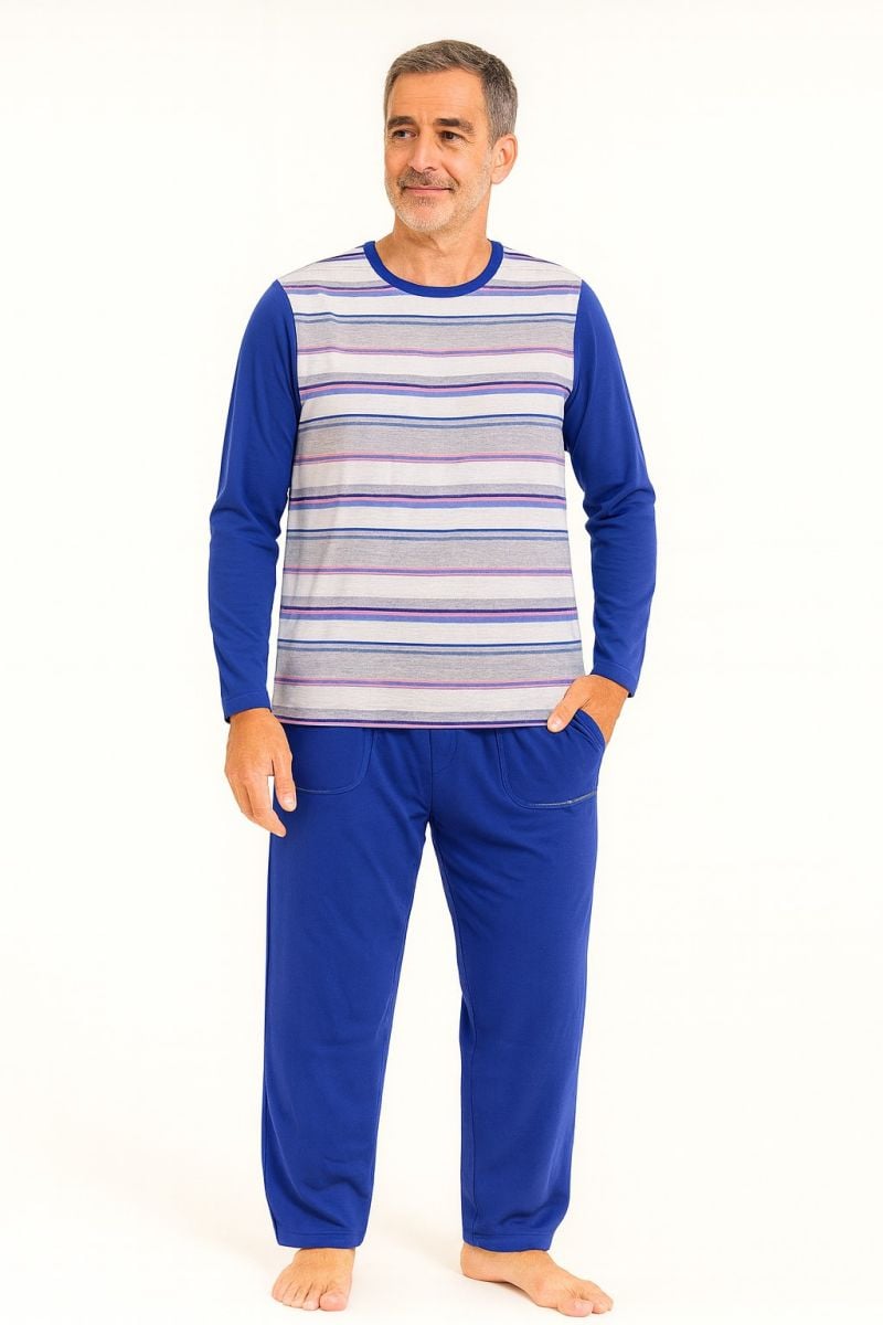 Pijamale Bărbați En-Gros cu Buzunare – Bumbac 100%, Single Jersey, Fabricate în România