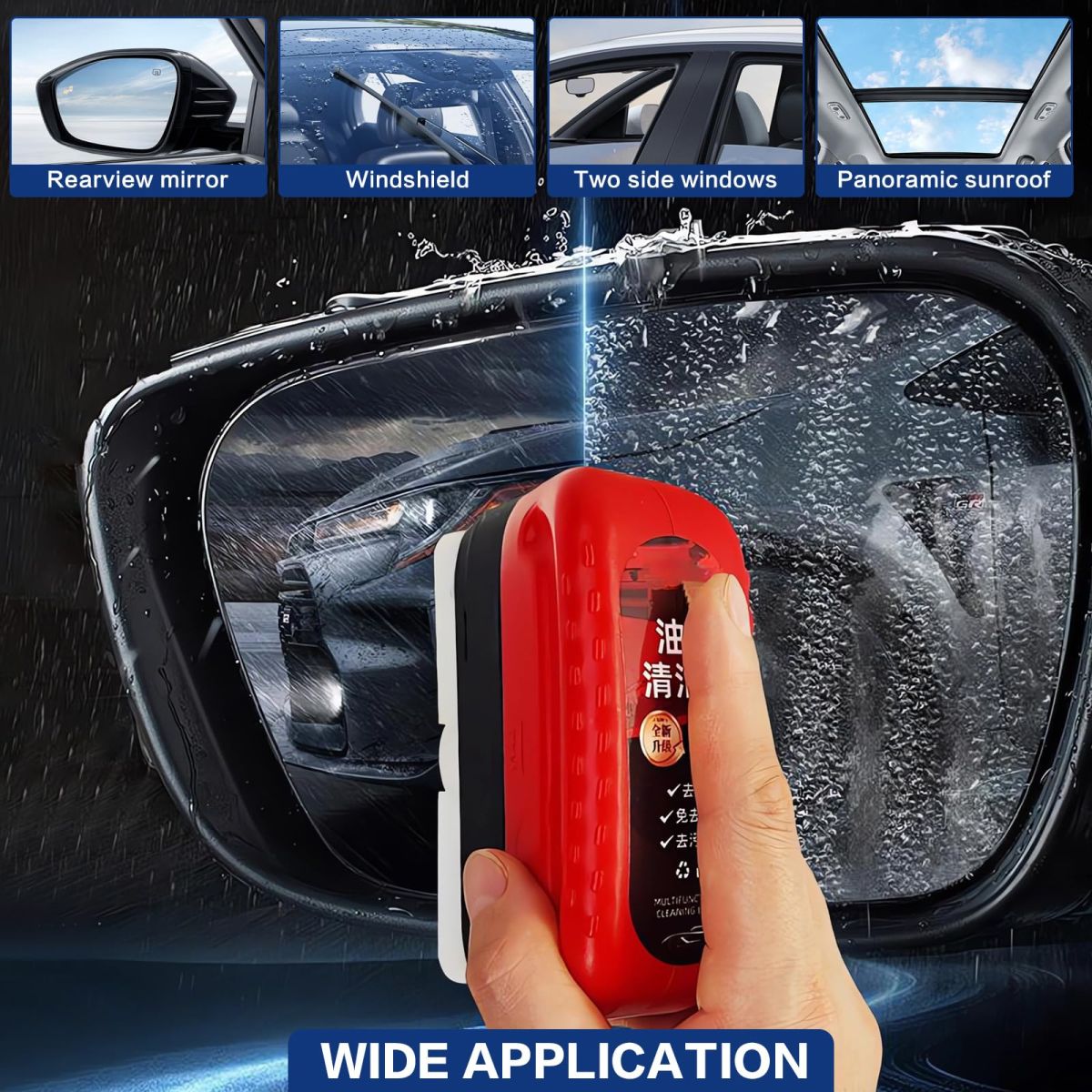 Burete profesional ENGROSS pentru curățarea geamurilor auto – îndepărtează rapid pelicula de ulei și murdăria