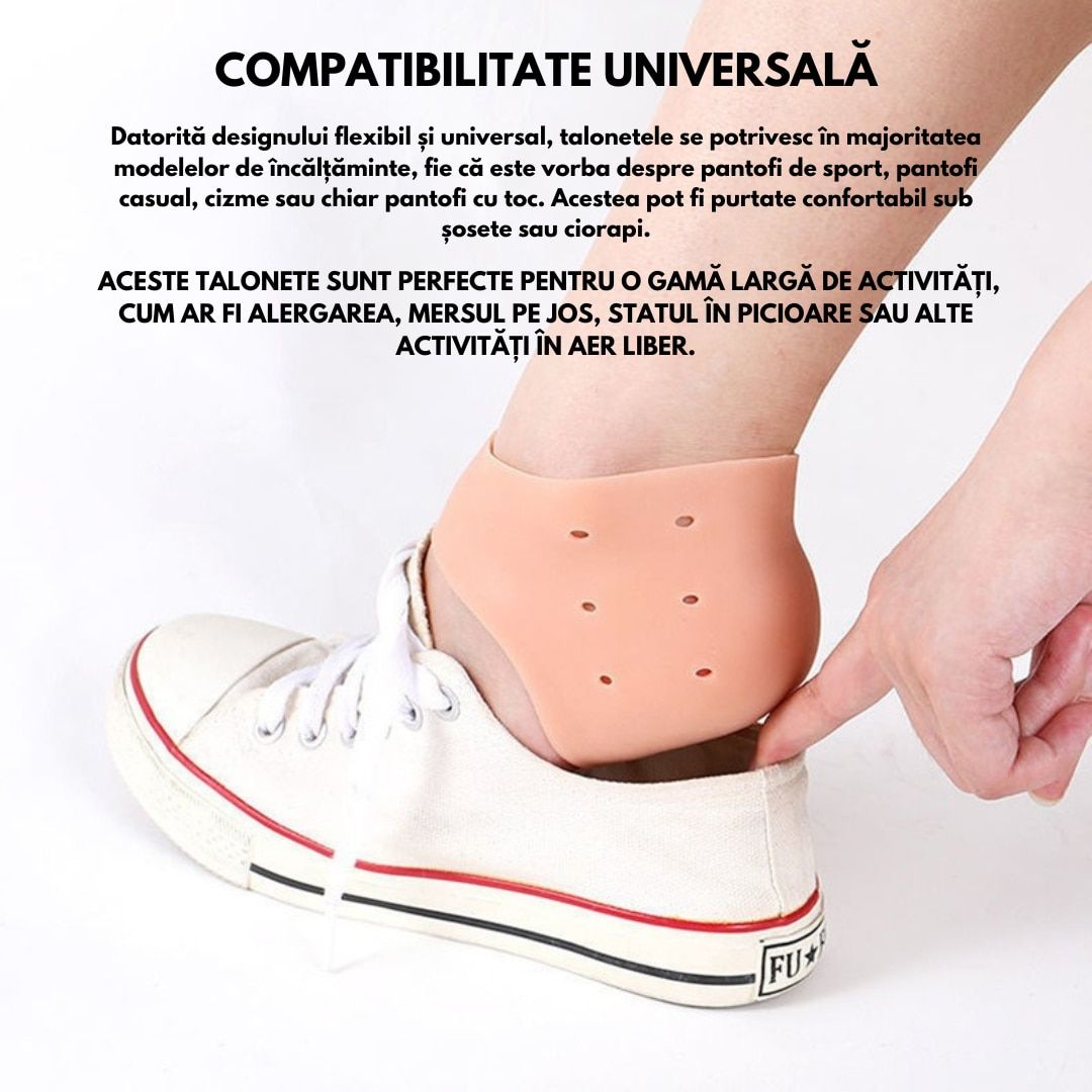 Talonete ortopedice engross din silicon, pentru durere de calcai, pinteni, fasceita plantara, 2 bucati