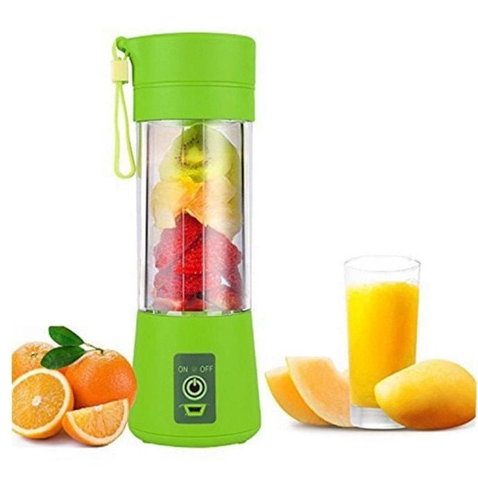 Mini blender portabil ENGROSS, 2 lame, 380 ml verde, cu conectare USB si baterie reincarcabila, multiple culori