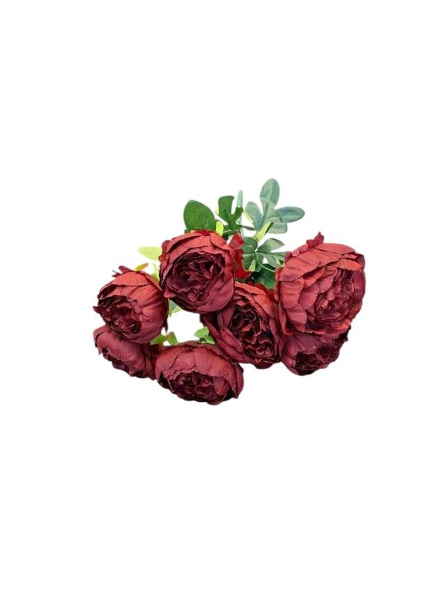 Flori artificiale Engros Buchet 7 bujori – 40 cm, aspect natural