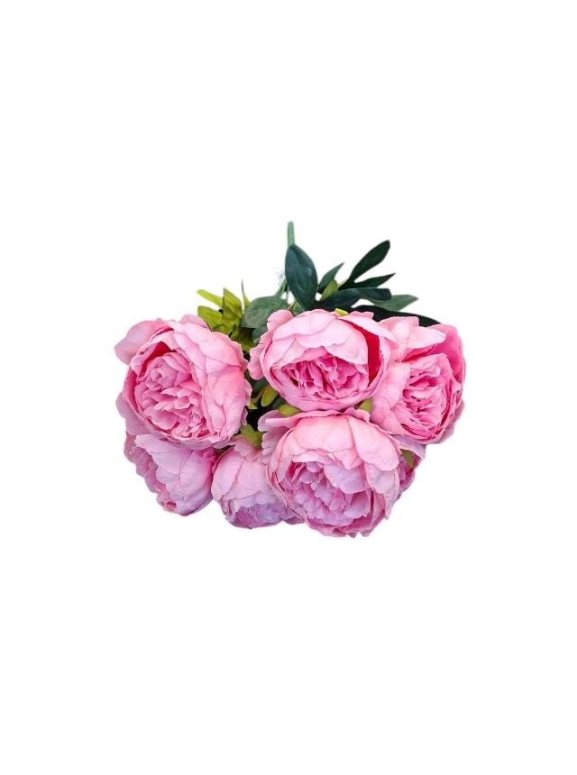 Flori artificiale Engros Buchet 7 bujori – 40 cm, aspect natural
