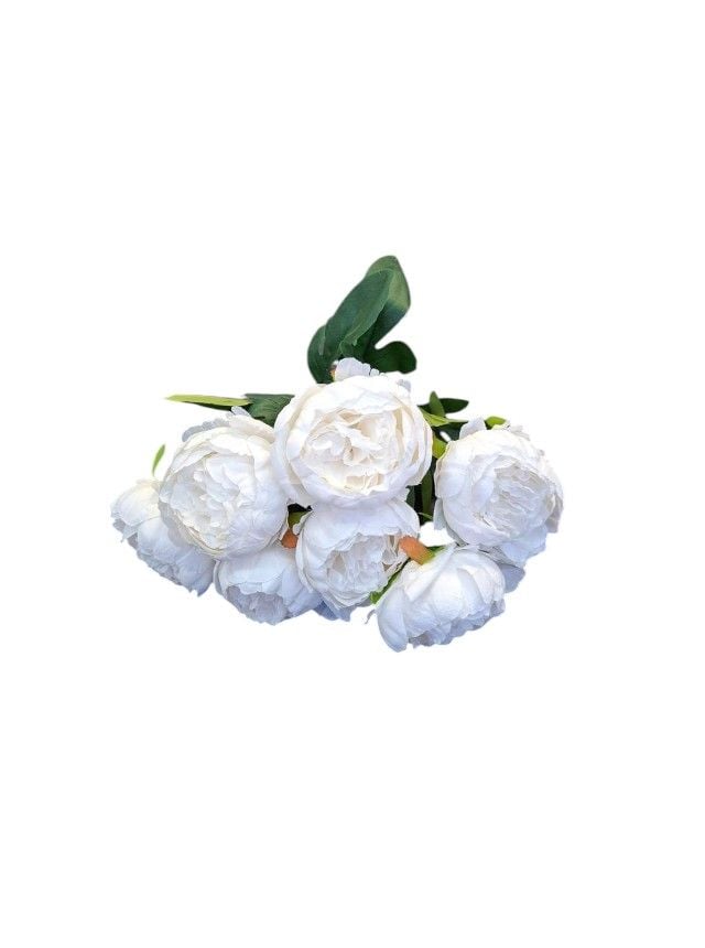 Flori artificiale Engros Buchet 7 bujori – 40 cm, aspect natural