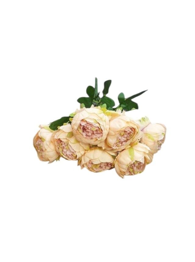 Flori artificiale Engros Buchet 7 bujori – 40 cm, aspect natural