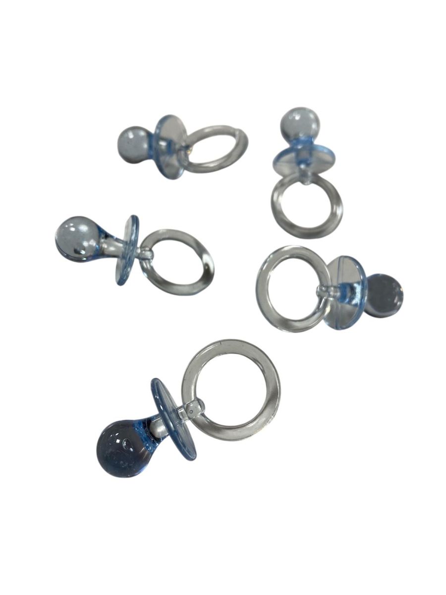 Marturie botez in forma de suzeta, 50/set, ALBASTRU, 4 cm