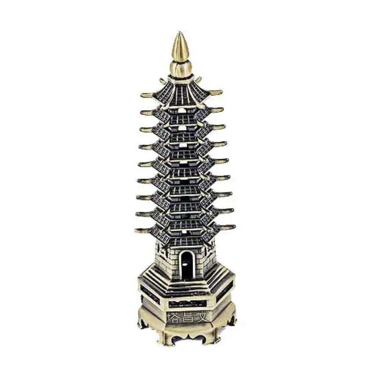 Pagoda celor noua nivele din metal, culoare BRONZ, 19 cm