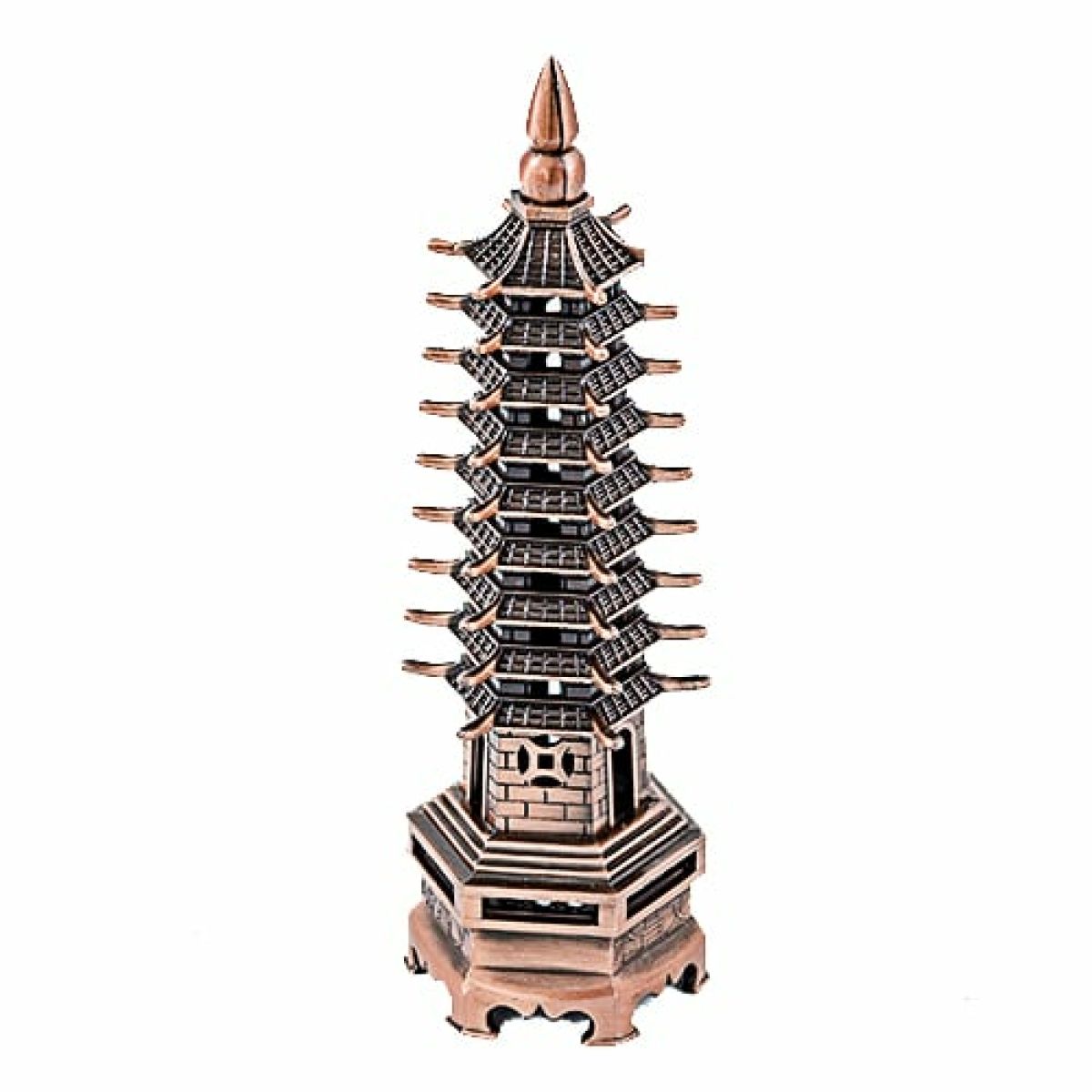 Pagoda celor noua nivele din metal, culoare CUPRU, 19 cm