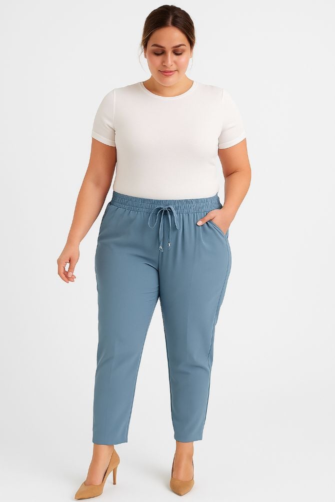 Pantaloni batal cu buzunare si snur in talie, en-gross