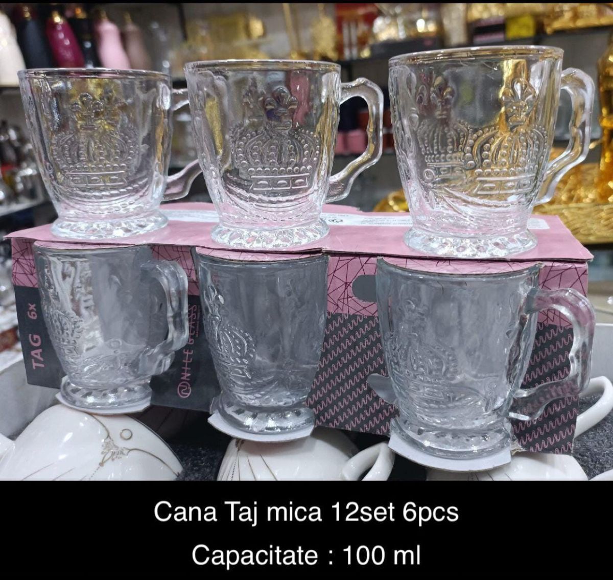 ​Set 6 pahare sticla engros 100ml