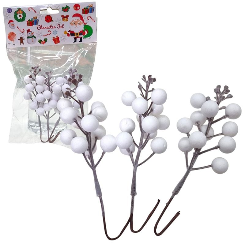 Decoratiune stamine pe sarma inzapezite 3/buc pe pachet