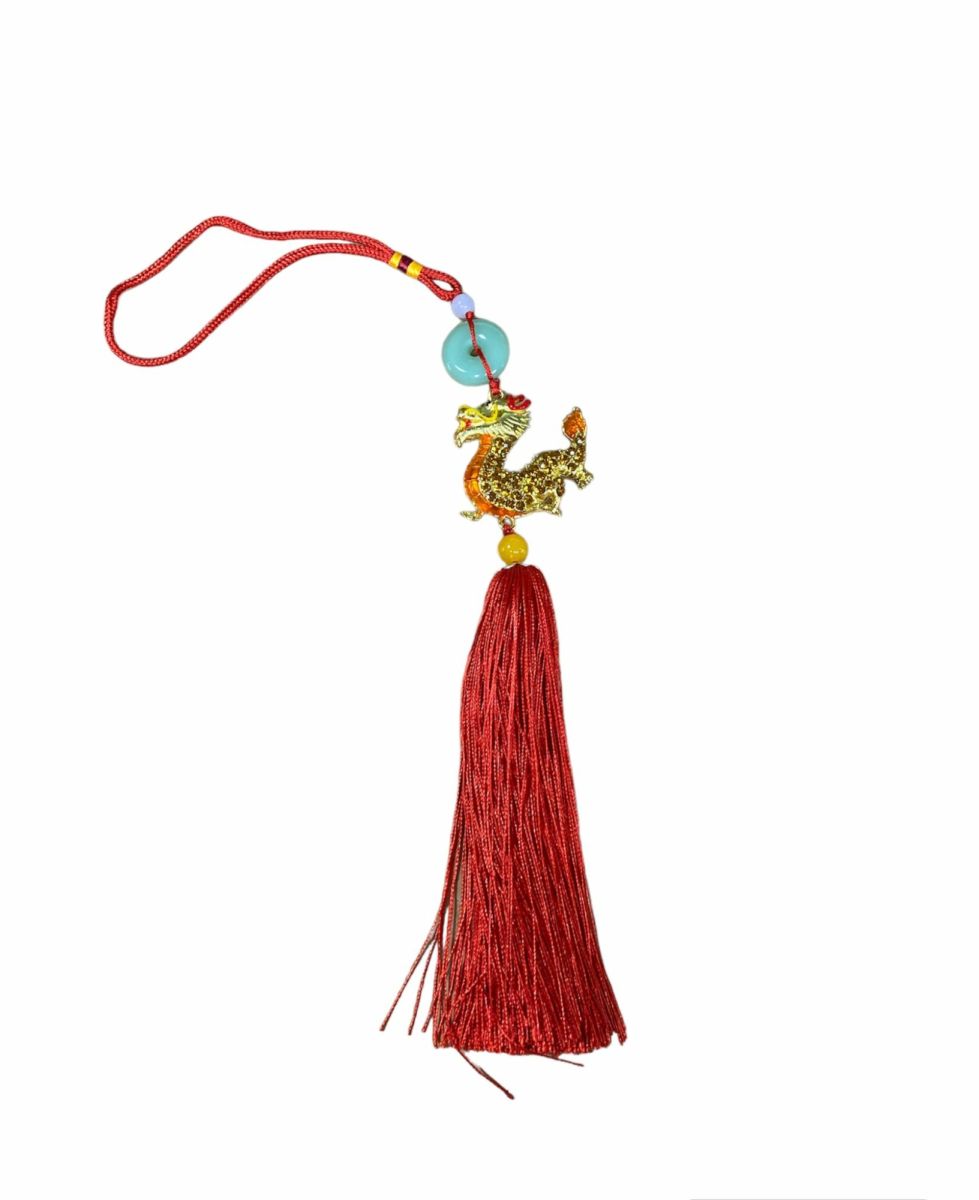 Amuleta Feng shui cu Dragon auriu si strasuri