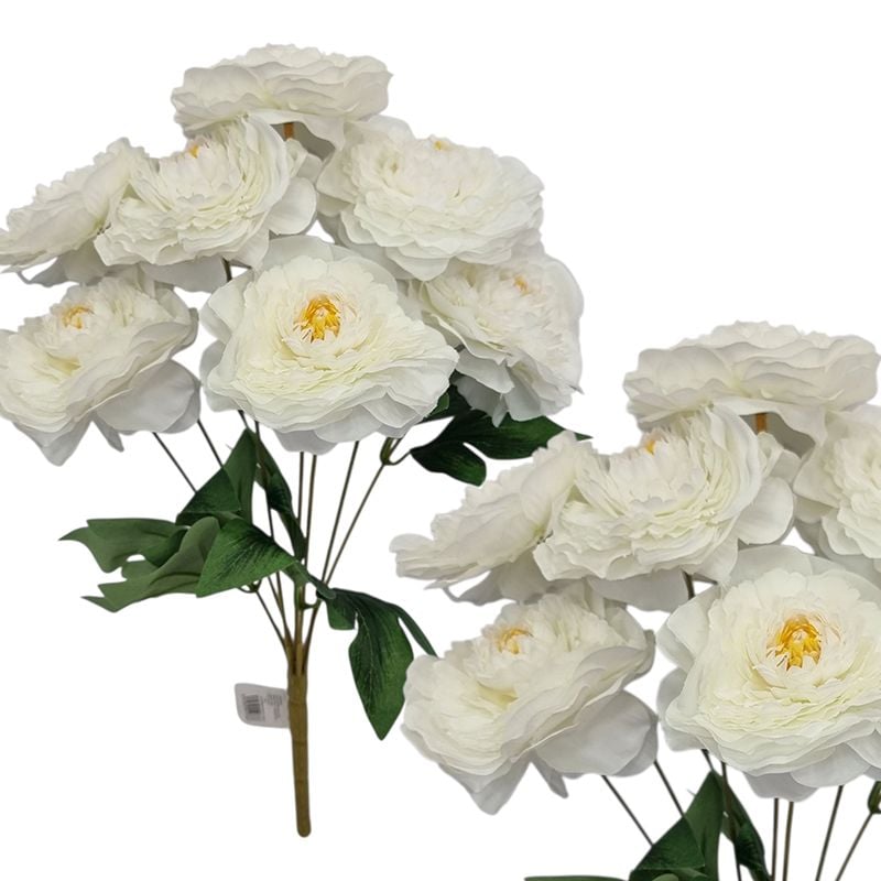 Buchet floare artificiala Bujor deschis, engros 7 fire 40 cm lungime