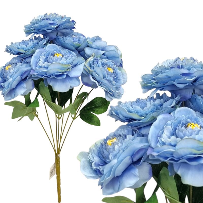 Buchet floare artificiala Bujor deschis, engros 7 fire 40 cm lungime