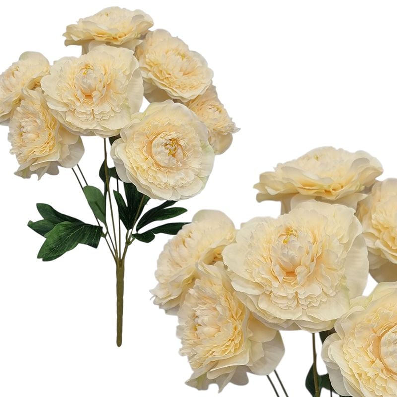 Buchet floare artificiala Bujor deschis, engros 7 fire 40 cm lungime