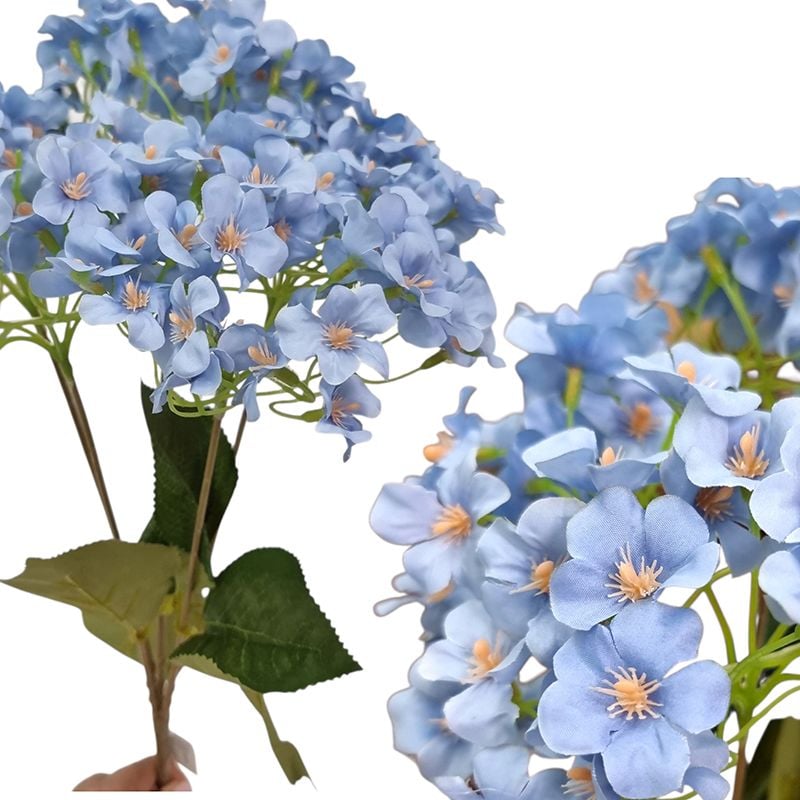 Buchet floare artificiala Hortensie cu flori marunte, engros 5 fire 45 cm lungime