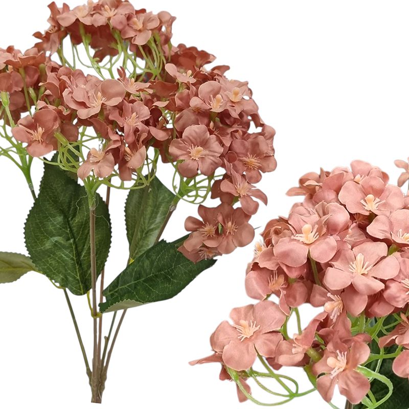 Buchet floare artificiala Hortensie cu flori marunte, engros 5 fire 45 cm lungime