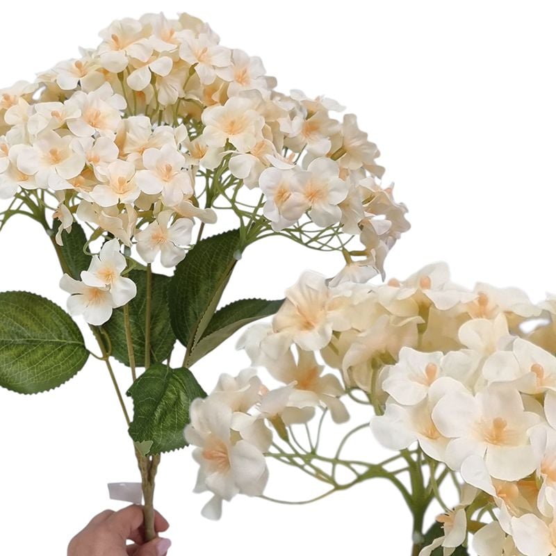 Buchet floare artificiala Hortensie cu flori marunte, engros 5 fire 45 cm lungime