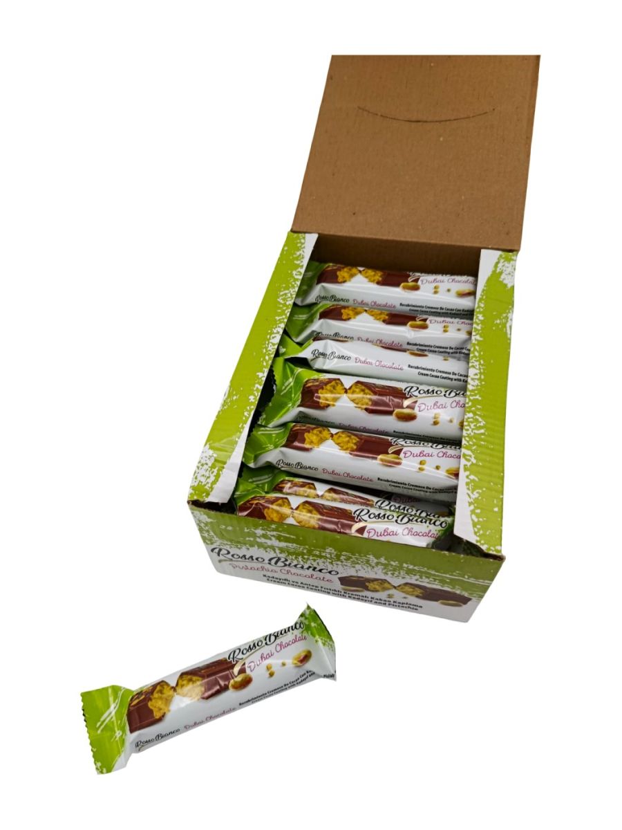 Baton Ciocolata Rosso Bianco Dubai 36g En-gross