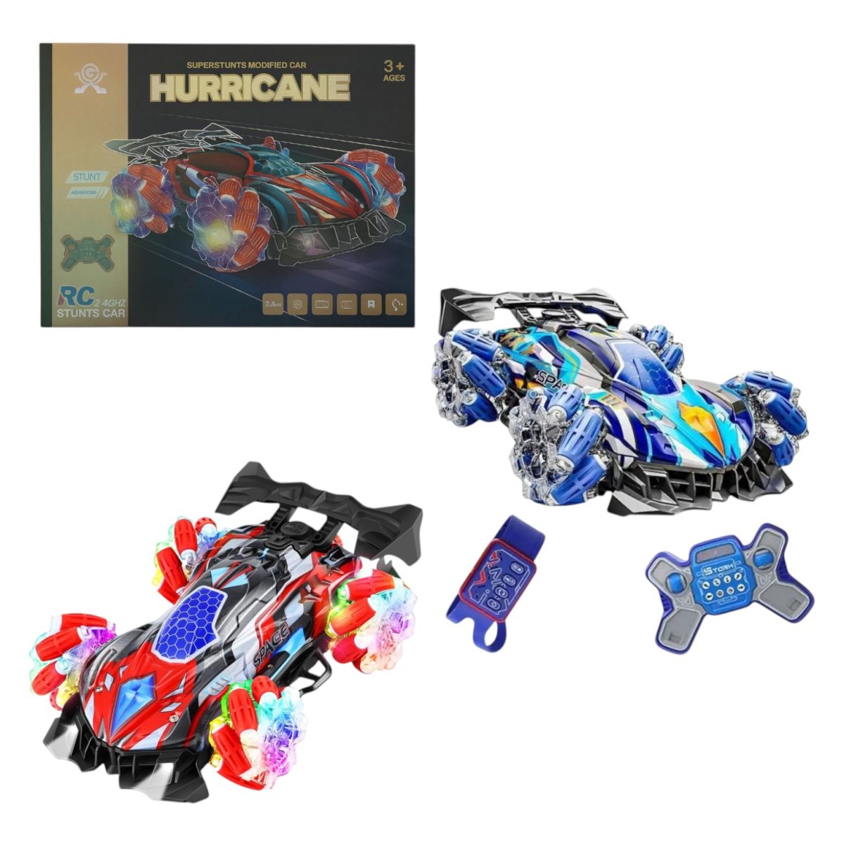 Mașină Electrica 27x18x8.5cm, Control prin Telecomandă și Brățară Gesturi, cu Efecte de Lumină, Sunet și Spray, Diferite Culori Engros