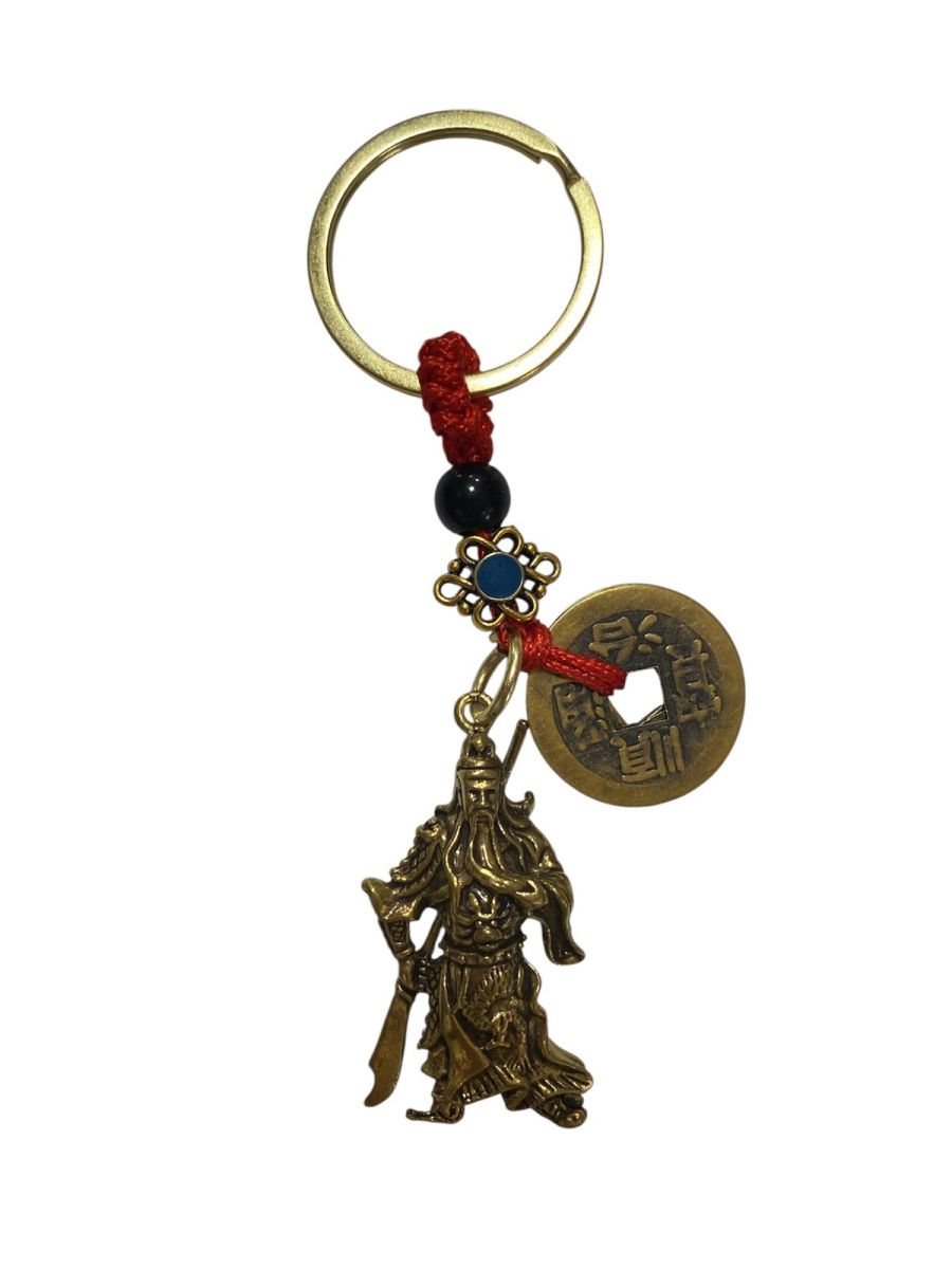 Amuleta Feng Shui cu Zeul bogatiei Kwan Kung si monede