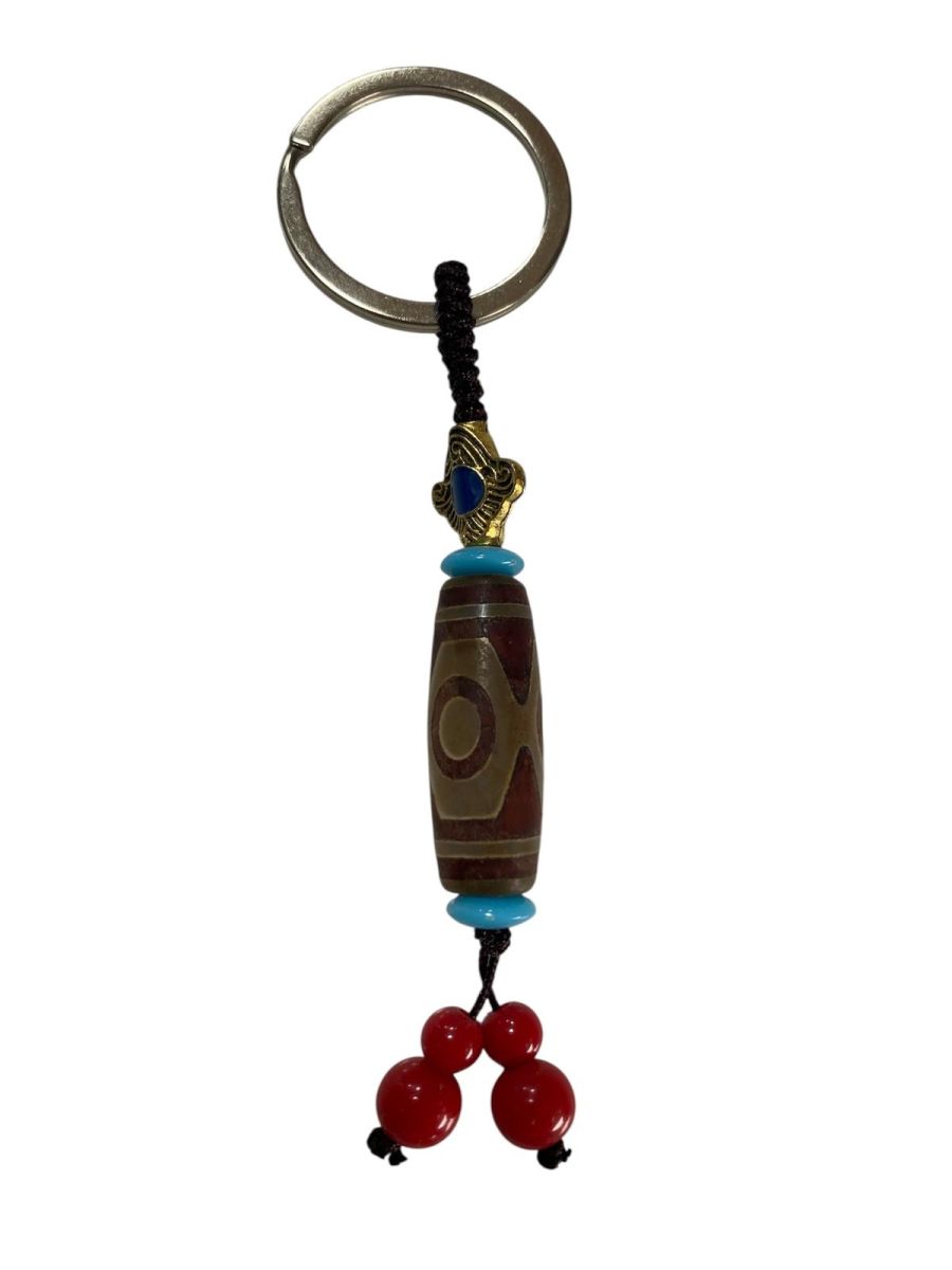 Amuleta Feng Shui DZI cu agate si simboluri, model 3